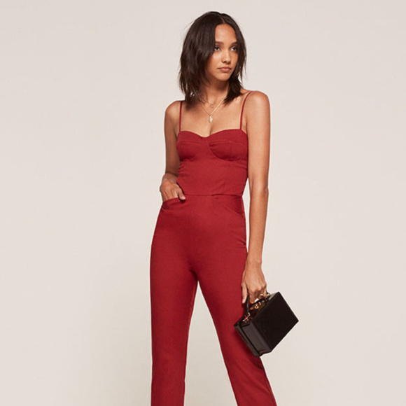 Reformation Pants - Reformation Norwood Jumpsuit Size 4 in Crimson NWT